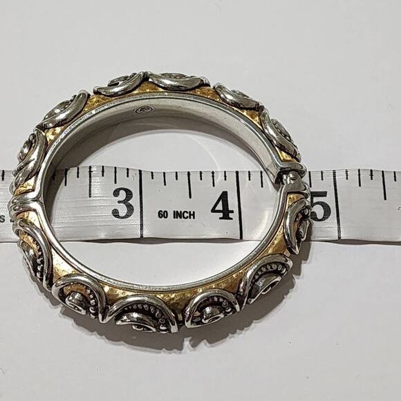 Brighton retired Love Story mixed metals‎ hinged bangle bracelet - Picture 7 of 7